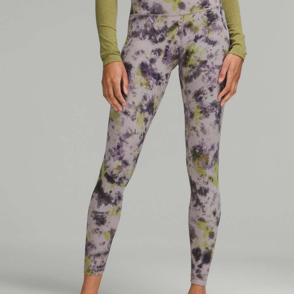 Lululemon Align High Rise Tie Dye Mauve Grey Multi Pant
